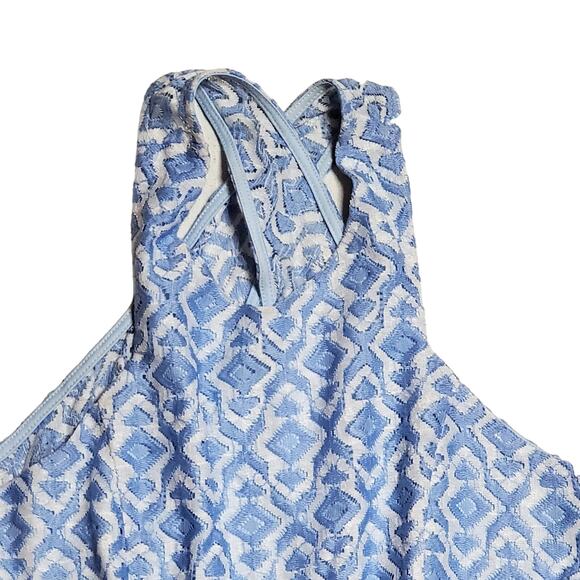 Altard State Dress Blue White Crossed Back sz M Cottagecore Coquette Dollette - Picture 6 of 12